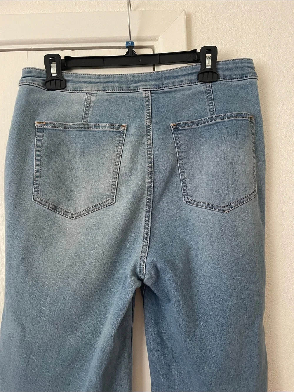 Free People Light Blue High-Rise Flared Jeans